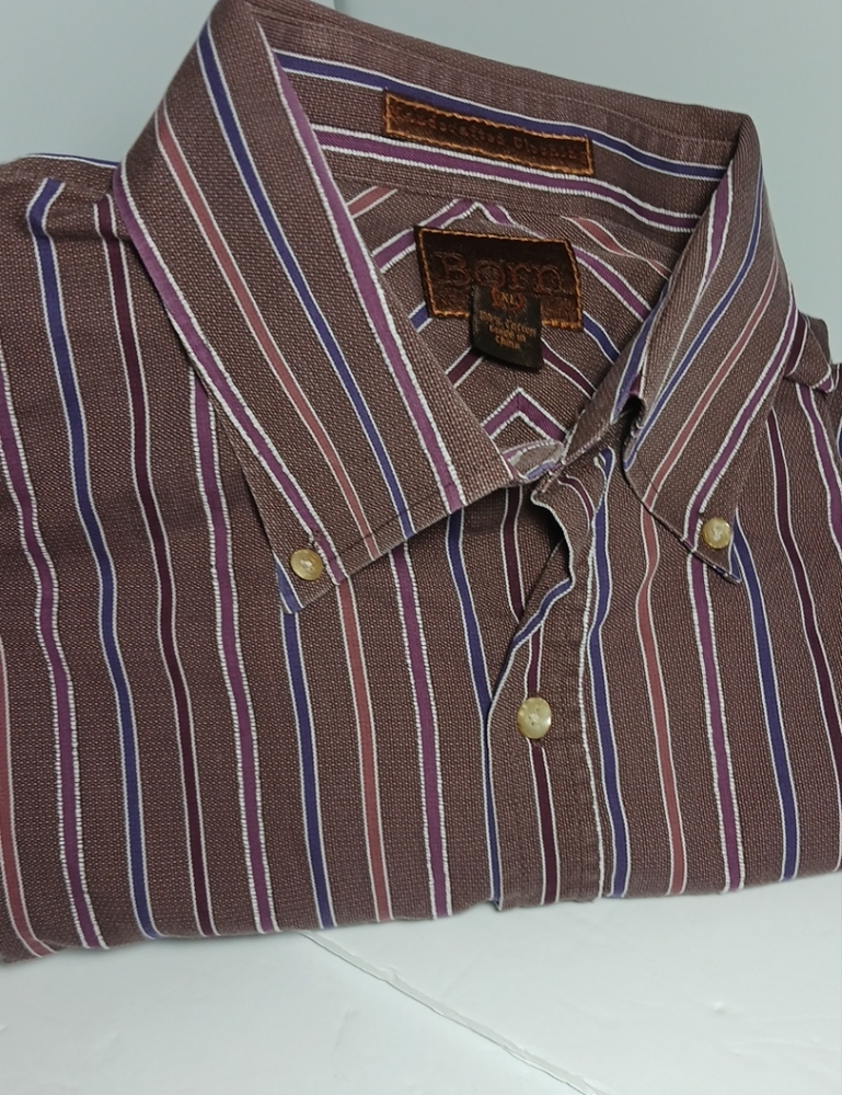 BORN Men Brown Long Sleeve Size XL 100% Cotton